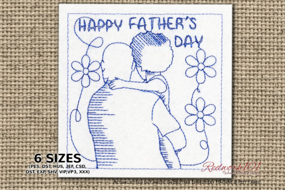 Fathers Day Greetings Redwork Embroidery Review