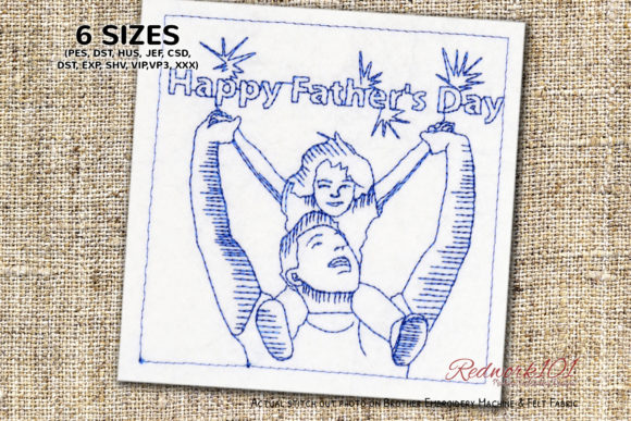 Girl Father Day Redwork Embroidery Design Review